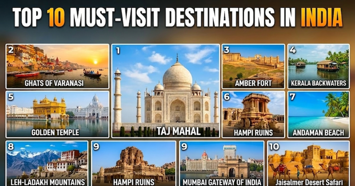Top 10 Must-Visit Destinations in India